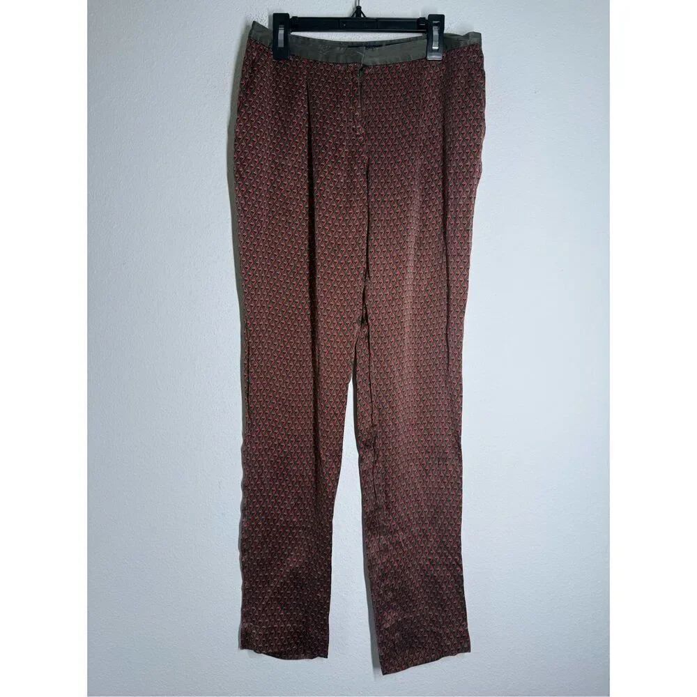 Tommy Hilfiger Women’s Silk Pants Geometric Pattern Size S See Description